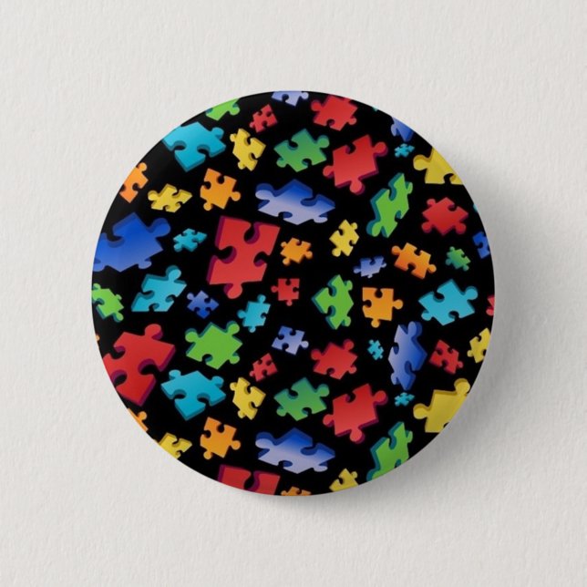 Autism Awareness Puzzle Biet Knapp (Framsida)