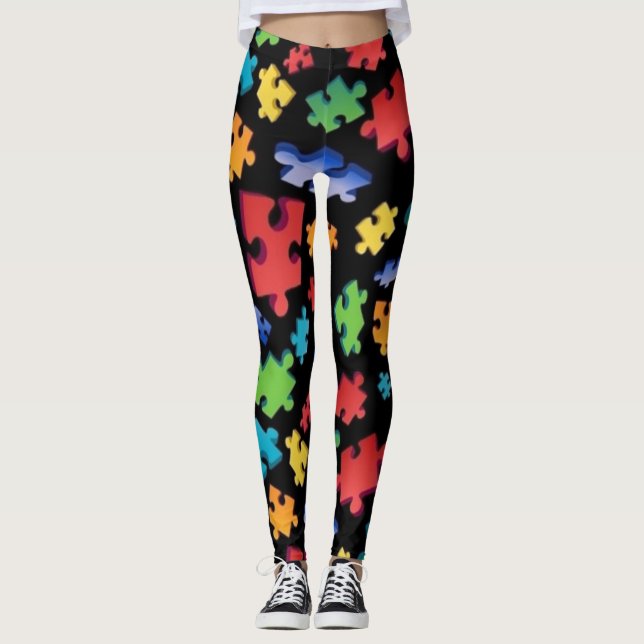Autism Awareness Puzzle Biet Leggings (Framsida)