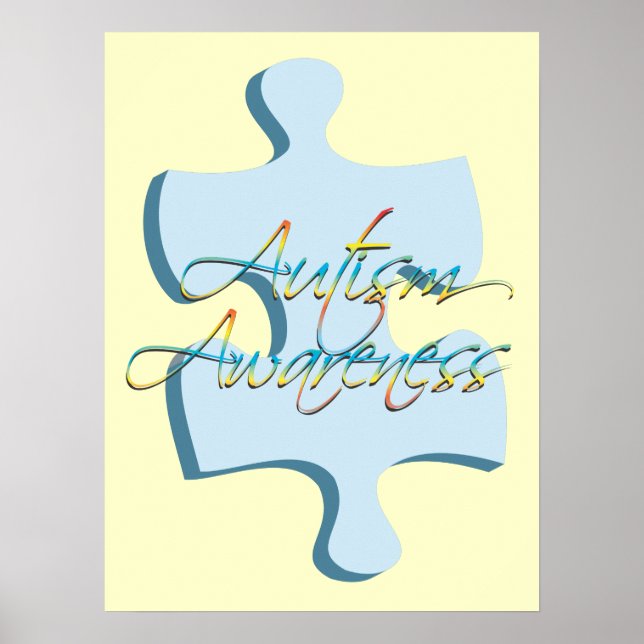 Autism Awareness Puzzle Biet Poster konst (Framsidan)