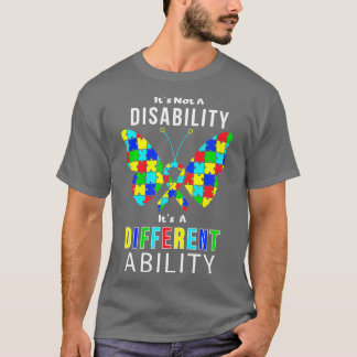 Autism Awareness Puzzle Biet Ribbon and Butterfly T Shirt