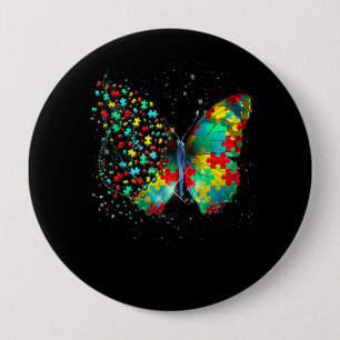 Autism Awareness Puzzle Butterfly Knapp