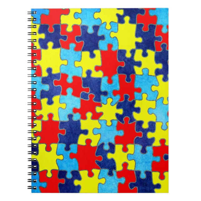 Autism Awareness-Puzzle by Shirley Taylor Anteckningsbok Med Spiral (Framsidan)