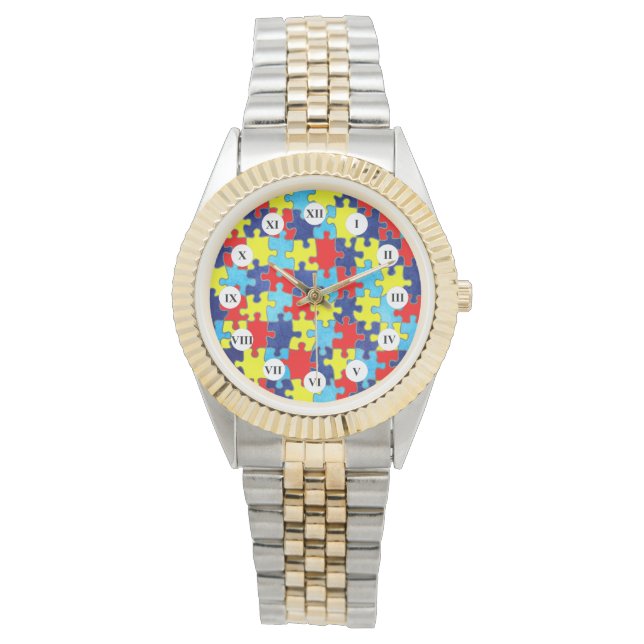 Autism Awareness-Puzzle by Shirley Taylor Armbandsur (Framsida)