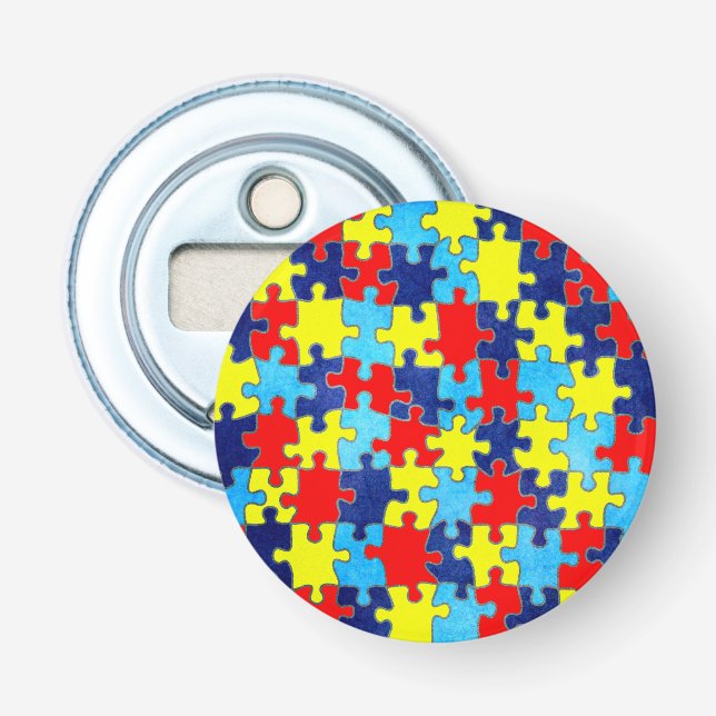 Autism Awareness-Puzzle by Shirley Taylor Flasköppnare (Framsidan)