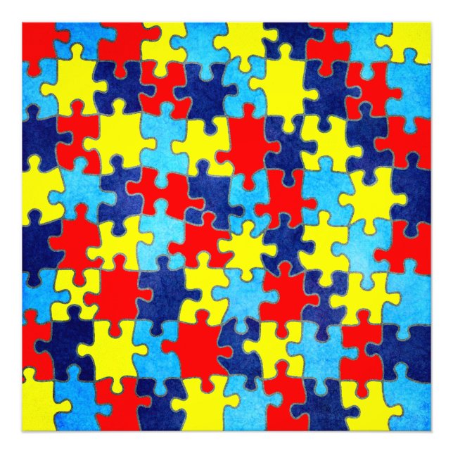 Autism Awareness-Puzzle by Shirley Taylor Fototryck (Framsidan)