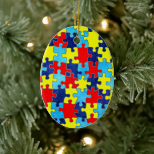 Autism Awareness-Puzzle by Shirley Taylor Julgransprydnad Keramik