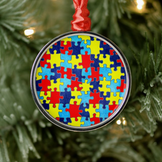 Autism Awareness-Puzzle by Shirley Taylor Julgransprydnad Metall (Träd)