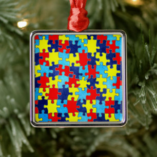 Autism Awareness-Puzzle by Shirley Taylor Julgransprydnad Metall