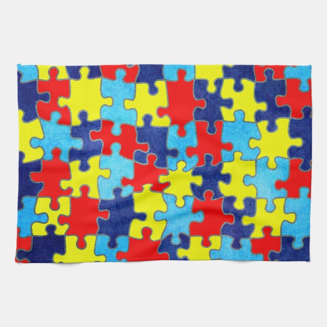 Autism Awareness-Puzzle by Shirley Taylor Kökshandduk (Horisontell)