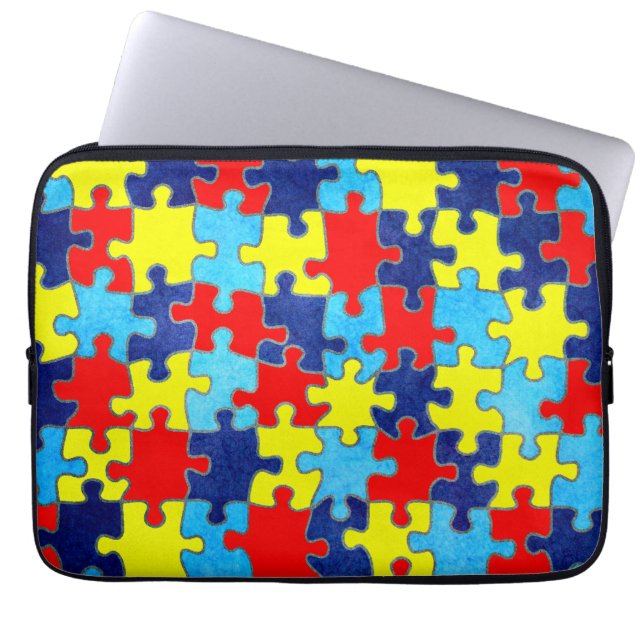 Autism Awareness-Puzzle by Shirley Taylor Laptop Sleeve (Framsidan)