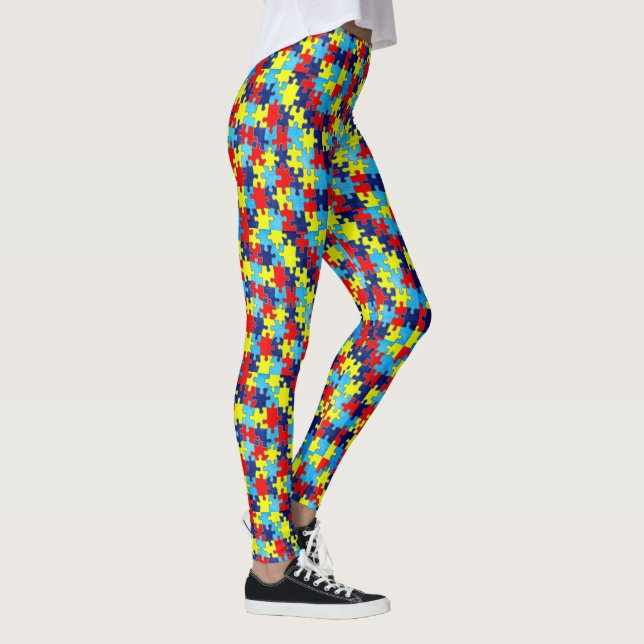 Autism Awareness-Puzzle by Shirley Taylor Leggings (Höger)