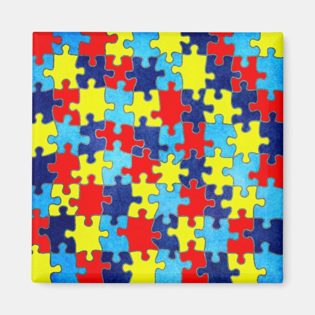 Autism Awareness-Puzzle by Shirley Taylor Magnet (Framsidan)