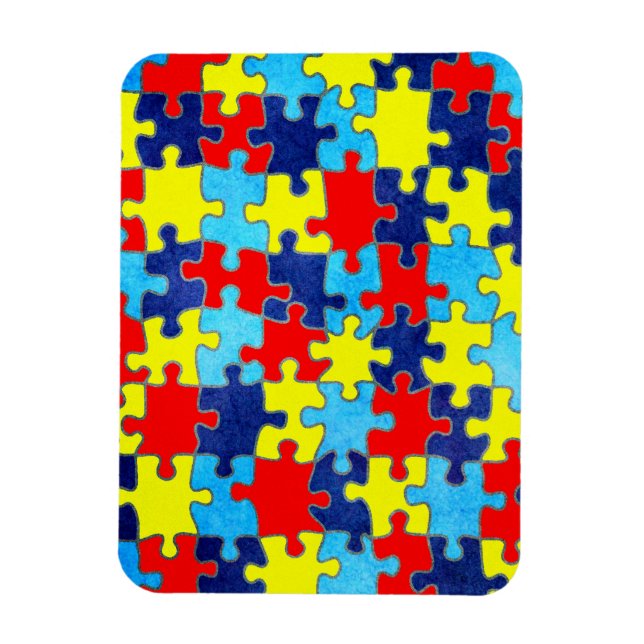 Autism Awareness-Puzzle by Shirley Taylor Magnet (Vertikal)