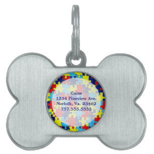 Autism Awareness-Puzzle by Shirley Taylor Namnbricka Husdjur
