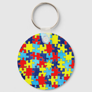 Autism Awareness-Puzzle by Shirley Taylor Nyckelring