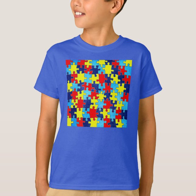 Autism Awareness-Puzzle by Shirley Taylor Tee Shirt (Framsida)