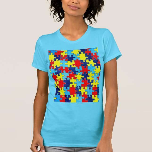 Autism Awareness-Puzzle by Shirley Taylor Tee Shirt (Framsida)