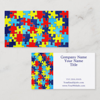 Autism Awareness-Puzzle by Shirley Taylor Visitkort