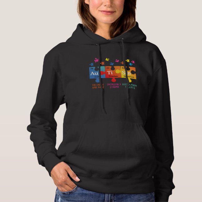 Autism Awareness Puzzle Chemical Elements T Shirt (Framsida)