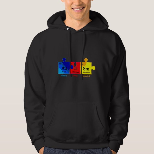 Autism Awareness Puzzle Chemical Inslag Hoodie (Framsida)