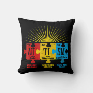 Autism Awareness Puzzle Chemical Inslag Kudde