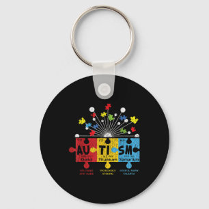 Autism Awareness Puzzle Chemical Inslag Periodic Nyckelring
