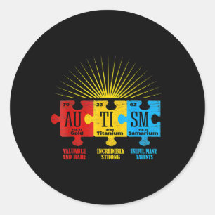 Autism Awareness Puzzle Chemical Inslag Runt Klistermärke