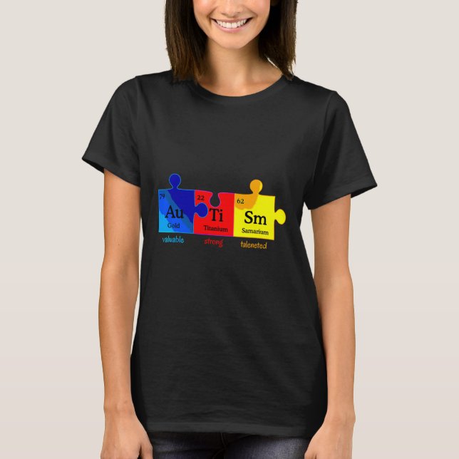 Autism Awareness Puzzle Chemical Inslag T Shirt (Framsida)