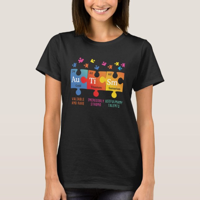 Autism Awareness Puzzle Chemical Inslag T Shirt (Framsida)