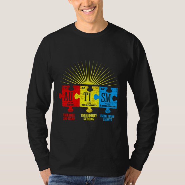 Autism Awareness Puzzle Chemical Inslag T Shirt (Framsida)