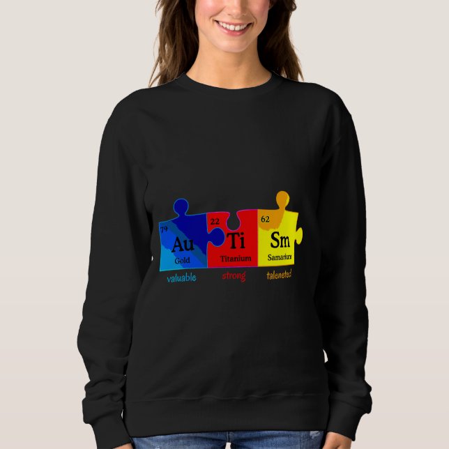 Autism Awareness Puzzle Chemical Inslag T Shirt (Framsida)