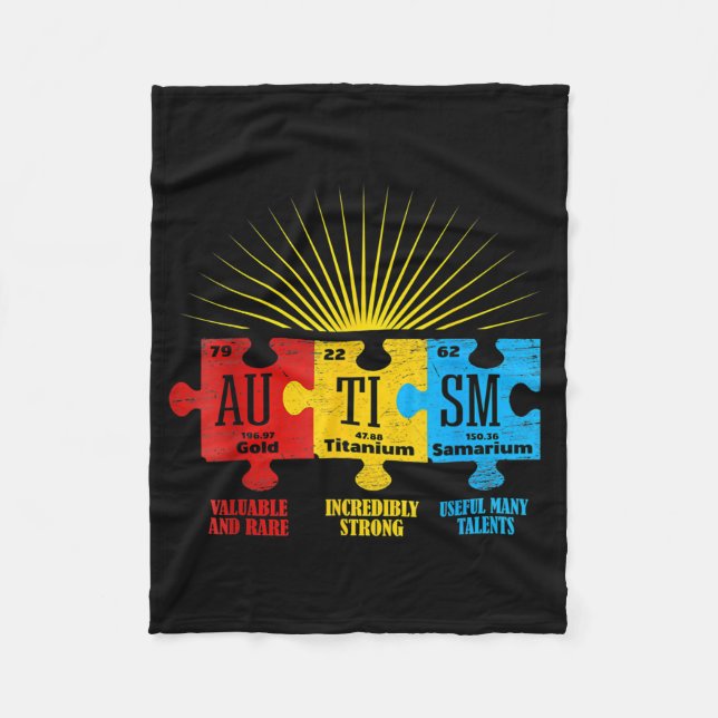 Autism Awareness Puzzle Chemical Inslag T-Shirt14 Fleecefilt (Framsidan)