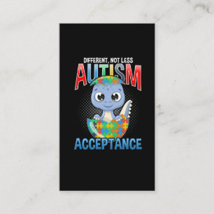 Autism Awareness Puzzle Cute Dino Autistic Kid Visitkort