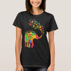 Autism Awareness Puzzle Delar Elephant and Butter T Shirt