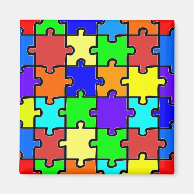 Autism Awareness Puzzle Delar Magnet (Framsidan)