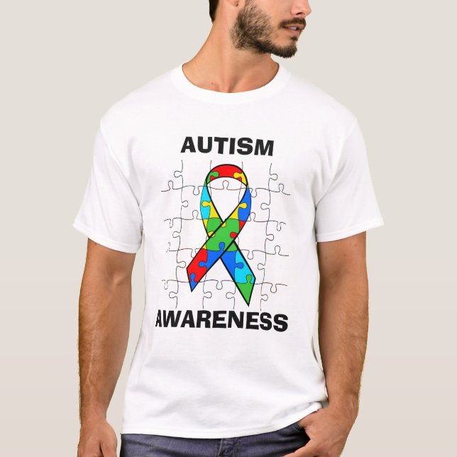 Autism Awareness Puzzle Delar Ribbon Shirt T-shirt (Framsida)
