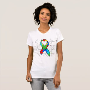 Autism Awareness Puzzle Delar Ribbon Shirt Tee Shirt