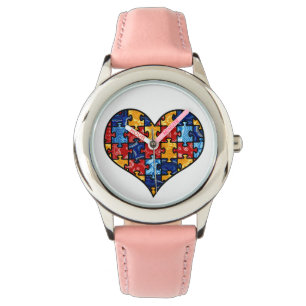 Autism Awareness Puzzle Heart Armbandsur