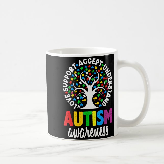 Autism Awareness Puzzle Heart Suprt Men Women  Kaffemugg (Höger)