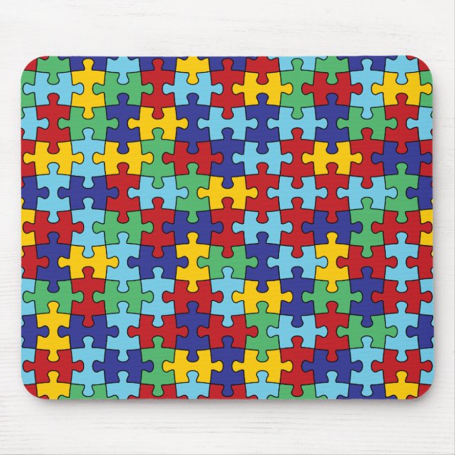 Autism Awareness Puzzle Mönster Musmatta (Framsidan)