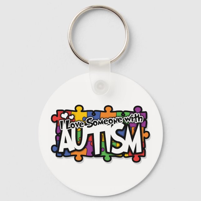 Autism Awareness Puzzle Nyckelring (Framsida)