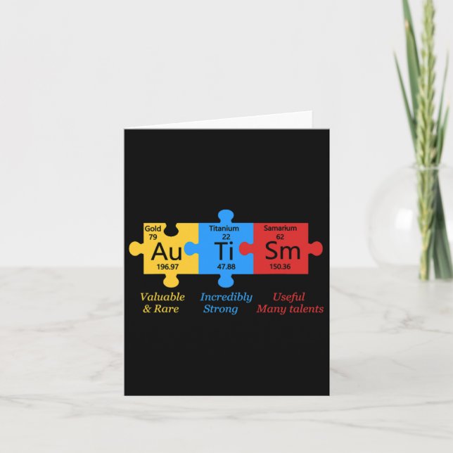 Autism Awareness Puzzle Periodic Bord Inslag Gi Kort (Framsida)