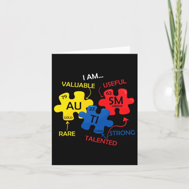 Autism Awareness Puzzle Periodic Bord Inslag Mo Kort (Framsida)