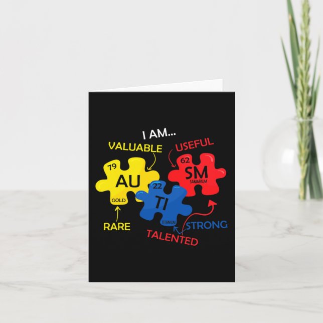 Autism Awareness Puzzle Periodic Bord Inslag Mo Kort (Framsida)