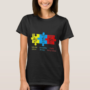 Autism Awareness Puzzle Periodic Bord Inslag T Shirt