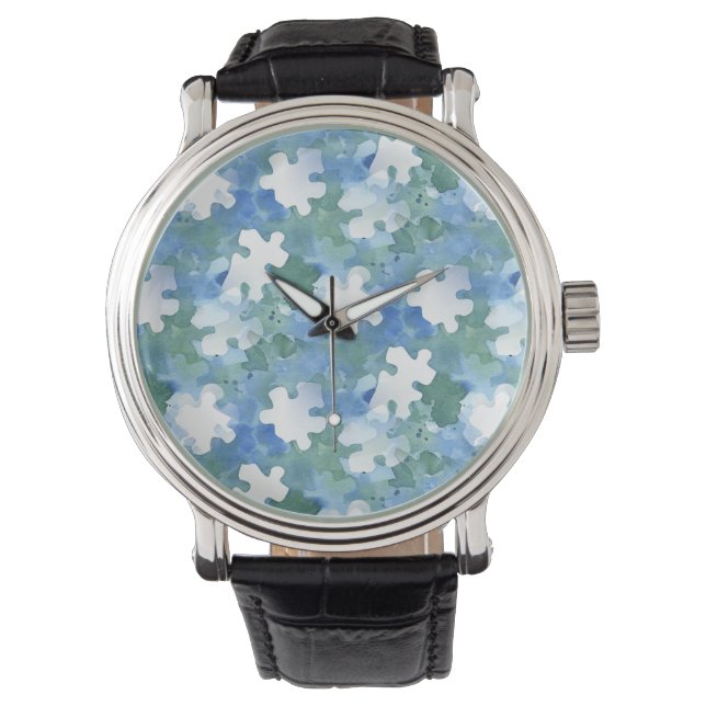 Autism Awareness Puzzle Piece  Keychain Armbandsur (Framsida)