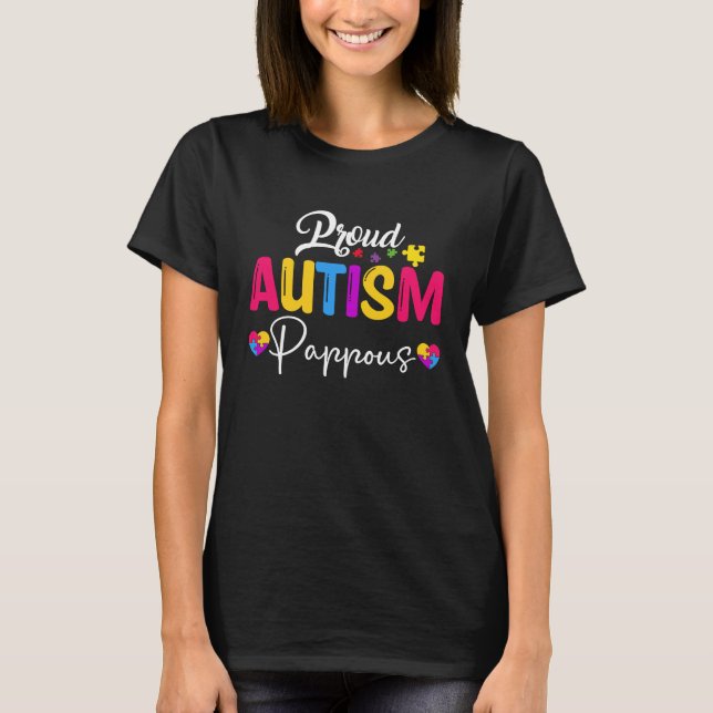 Autism Awareness Puzzle Ribbon  Proud Autism Pappo T Shirt (Framsida)