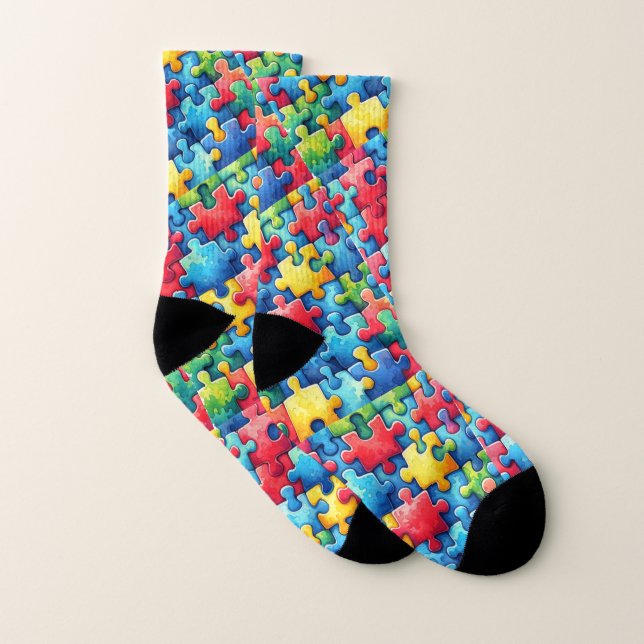 Autism Awareness Puzzle Strumpor (Par)