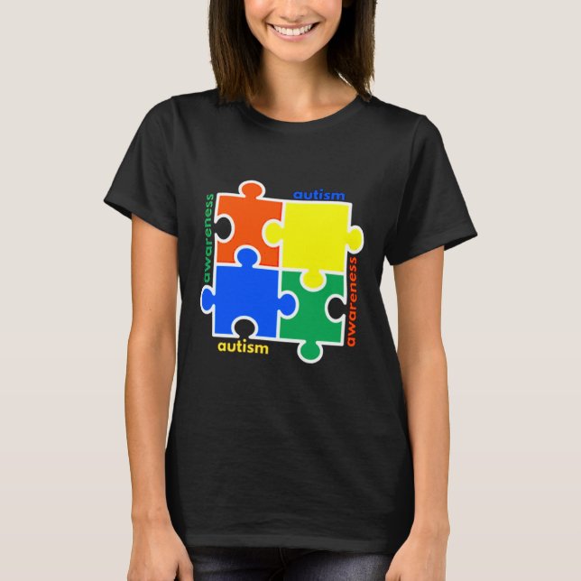 Autism Awareness Puzzle T Shirt (Framsida)
