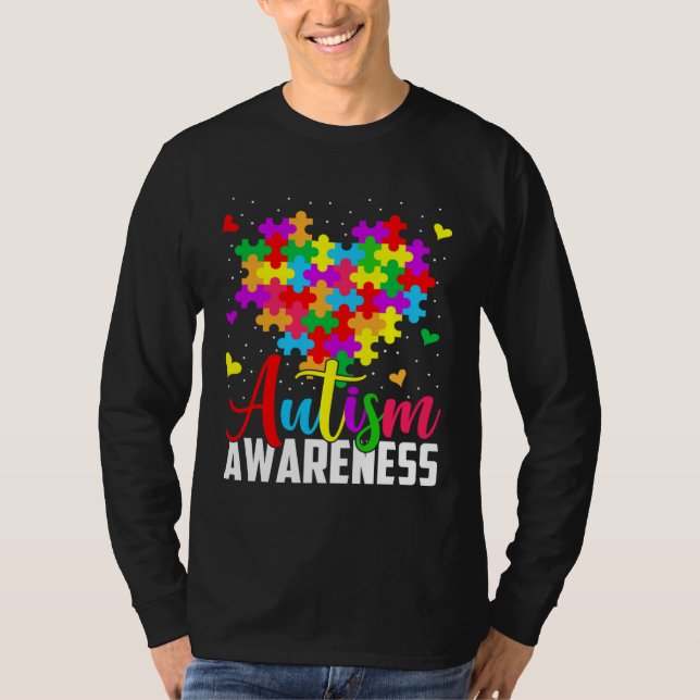 Autism Awareness Puzzle Tie Dye Support Love Boys  T Shirt (Framsida)